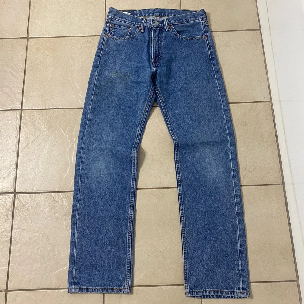 Levi Strauss Co‎ 505 Mens Jeans W30 L32 Blue Denim Straight Leg Button Fly